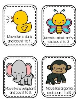 Count And Move - Math Action Cards by Lily B Creations | TpT