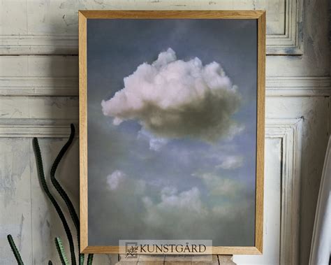 Moody Vintage Cloud Painting Antique Moody Sky Study Digital Download