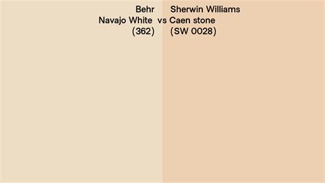 Behr Navajo White 362 Vs Sherwin Williams Caen Stone Sw 0028 Side