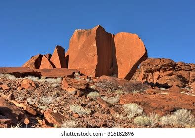 Bushman Prehistoric Rock Engravings Unesco World Stock Photo