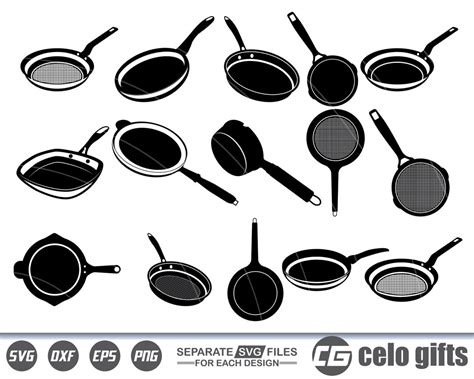 Frying Pan Svg Frying Pan Vector Cricut File Clipart Silhouette