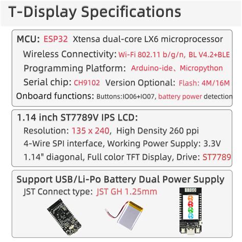 LILYGO TTGO T Display ESP32 Development Board WiFi Bluetooth 1 14 Inch