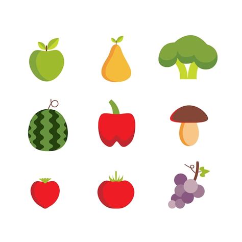 Premium Vector Fruit Vegetable Vector Set Collection Vector Illustration