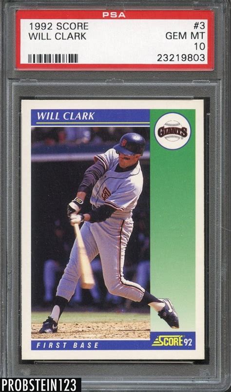 Auction Prices Realized Baseball Cards 1992 Score Will Clark