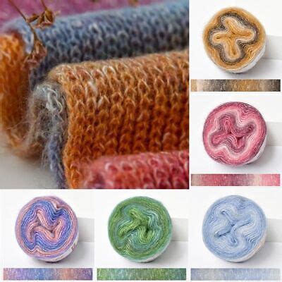 250M Spring Summer Rainbow Mohair Yarn Crochet Hand Woven Soft Yarn DIY