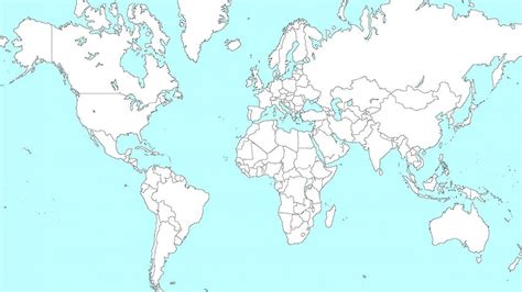 Blank World Map With Oceans