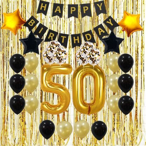 50th Birthday Decorations Party Supplies Gold Kit 50th Etsy