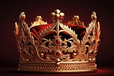 Premium Photo Beautiful Golden Crown On Dark Background