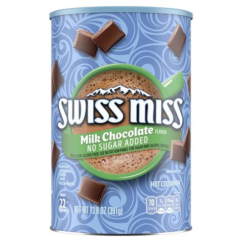 Swiss Miss Milk Chocolate No Sugar Added Hot Cocoa Mix Canister Oz Pack Of Buy Now
