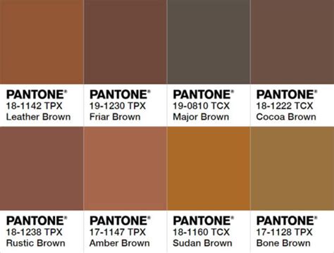 Pantone Brown Colour Chart