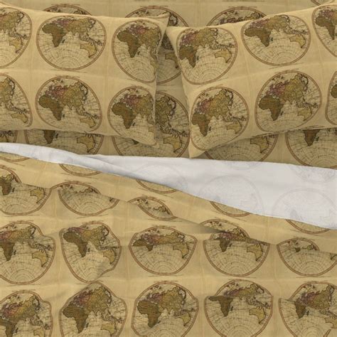 Eastern Hemisphere Map By Bettw Sche Set Spoonflower