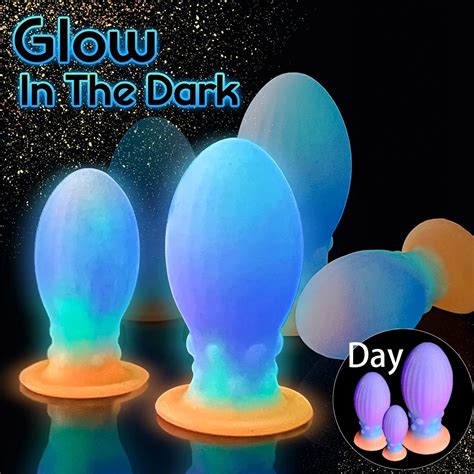 Tap N Anal De Silicona Luminoso Consolador Grande Que Brilla En La Oscuridad Juguetes Anales De