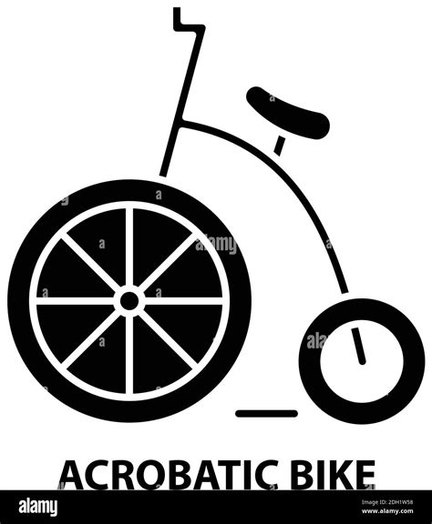 Acrobatic Bike Icon Black Vector Sign With Editable Strokes Concept