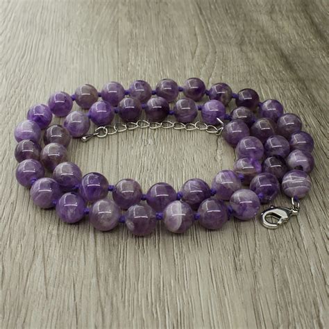 Аметист светлый, круглые 8мм, бусы 45..50см