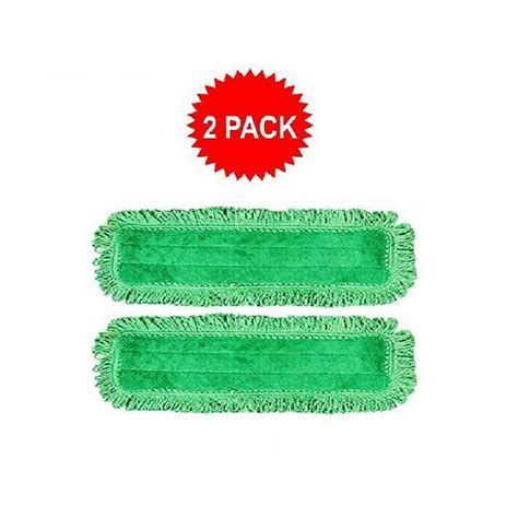 pack    green fringe microfiber dust mop pads  commercial