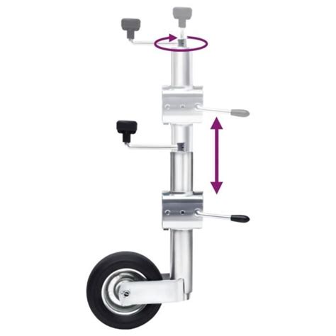 ZERODIS Roue De Jauge Pour Remorque Avec Pince Fendue 60 Mm