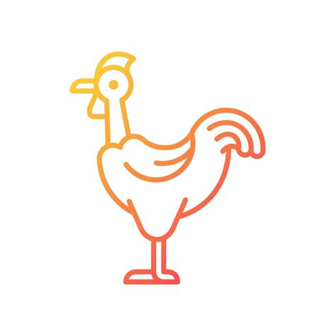 Icono De Vector Lineal Degradado De Pollo De Transilvania Raza De