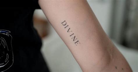 Tattoo Of The Word Divine Located On Lili Reinhart S