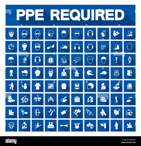 Required Personal Protective Equipment Ppe Symbol Safety Icon Stock