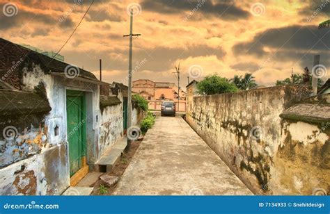 indian village stock image image  auto street clouds