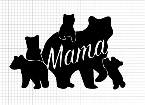 Mama Bear Svg Cricut Clean Cut File, Bear Mama Svg, Mama Baby Bear Svg, Mom Life Svg, Mother's ...