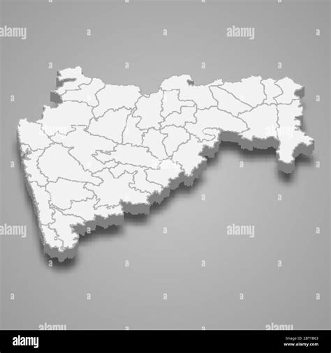 3d map of Maharashtra is a state of India Stock Vector Image & Art - Alamy