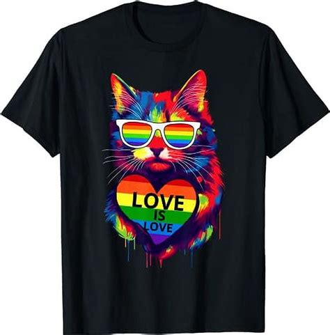 Cat Lgbt Flag Gay Pride Month Transgender Rainbow Lesbian T Shirt Walmart