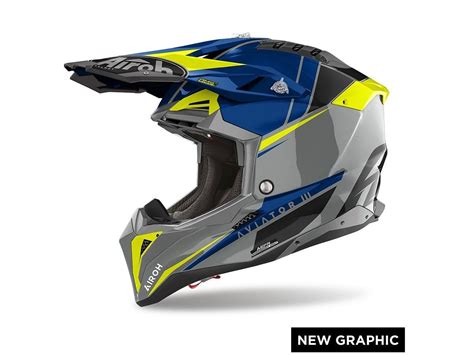 AV3P18 CASCO AIROH OFF ROAD AVIATOR 3 PUSH BLU LUCIDO