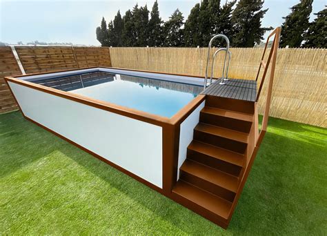 Piscina KITPOOL ECO H125 De Acero Galvanizado Blanco Corten 4x3x1 21 M