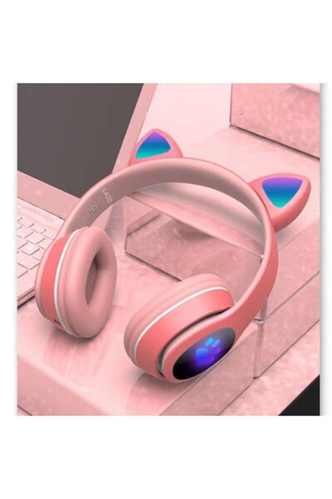 Fuchsia F Kablosuz Bluetoothlu Rgb Ledli Kedi Tasar M Kulakl K