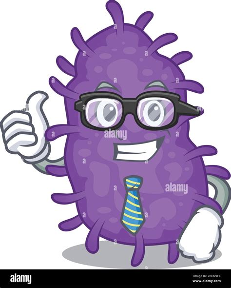 An Elegant Bacteria Bacilli Businessman Mascot Design Wearing Glasses