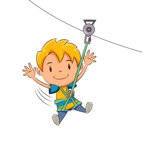 Cartoon Of The Zip Line Illustrations Royalty Free Vector Graphics