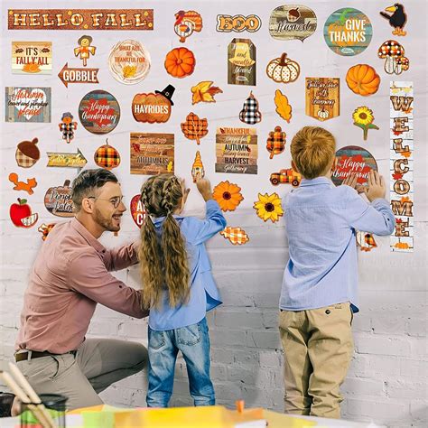 Buy 53 Pcs Fall Thanksgiving Bulletin Board Decorations Cutouts Hello Fall Classroom Bulletin