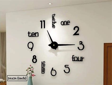 Laser Cut Wall Clock Living Room Wall Clock 3d Wall Clock Home