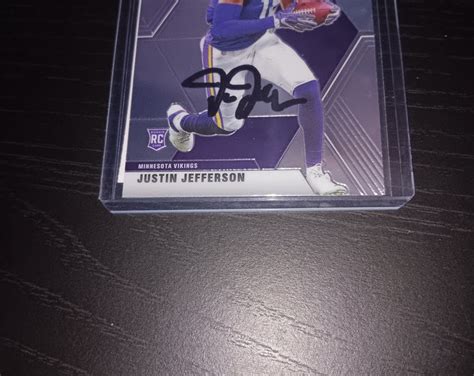 Justin Jefferson Autographed Rookie Card With Coa - Etsy