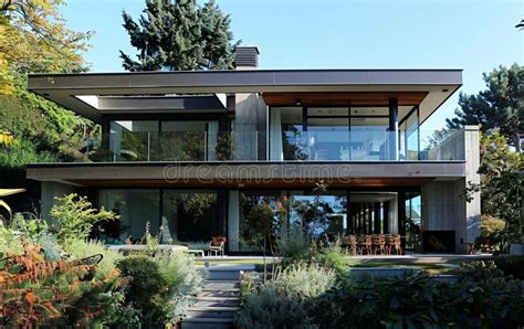 story modern home generative ai stock photo image  balcony