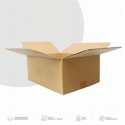 Premium PSD Open Cardboard Box On Transparent Background