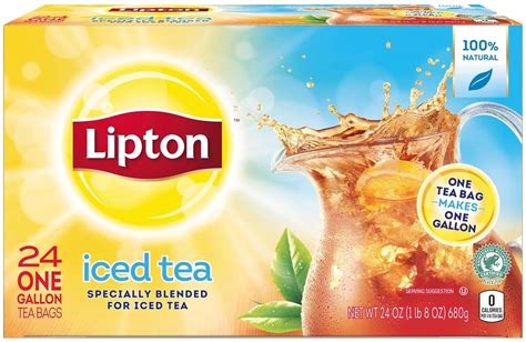 Lipton Gallon Size Tea Bags Iced Tea Brew 1 Oz 24 Count Grocery And Gourmet Food