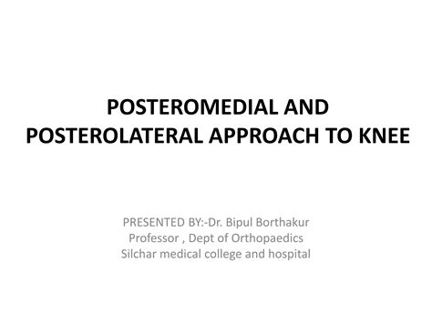 Posteromedial And Posterolateral Approach To Knee Ppt