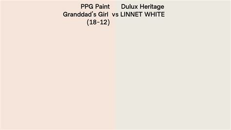 PPG Paint Granddad S Girl 18 12 Vs Dulux Heritage LINNET WHITE Side