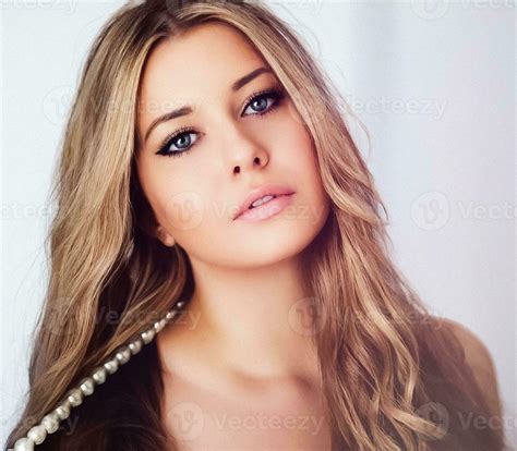 Beauty Makeup And Glamour Look Beautiful Blonde Woman With Long Hairstyle And Smokey Eyes