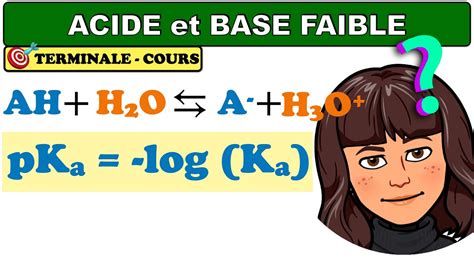 Acide Base Faible Ka PKa CHIMIE TERMINALE YouTube