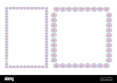 Rectangular Border Frame Template With Flourish Decoration Onion