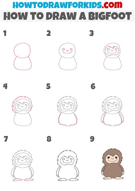 How to Draw a Bigfoot Step by Step - Easy Drawing Tutorial For Kids