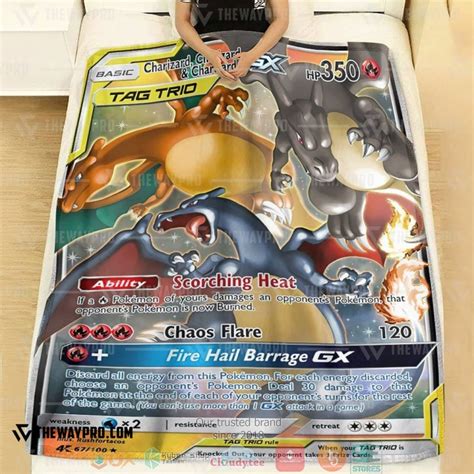 HOT Anime Pokemon Charizard Tag Trio Blanket Express Your Unique Style With BoxBoxShirt