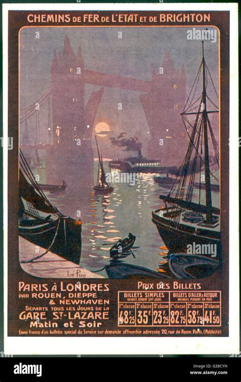 Paris To London Travel Poster 1899 Stock Photo Alamy