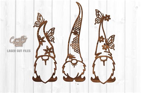 Garden Gnome Svg Bundle Glowforge Files Laser Cut Files Etsy Canada