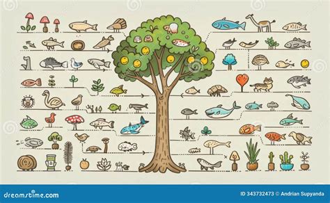 Evolutionary Tree, Animal Phylogeny Chart Stock Image | CartoonDealer ... 