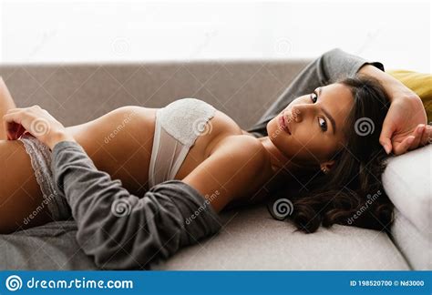 Portrait Of Beautiful Woman Posing In Lingerie Beauty Cosmetics Fashion Concept Stock Photo
