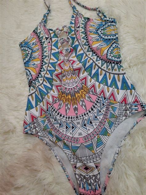 Sexy One Piece Ethnic Style Padded Beach Bikini Beachwear Swimsuit Swimwear Women S Fashion